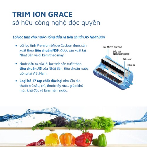 Máy điện giải ion kiềm giàu Hydro Trim ion Grace (trọn bộ)